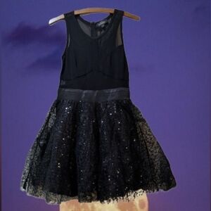 bebe Black Sequin A-Line Dress